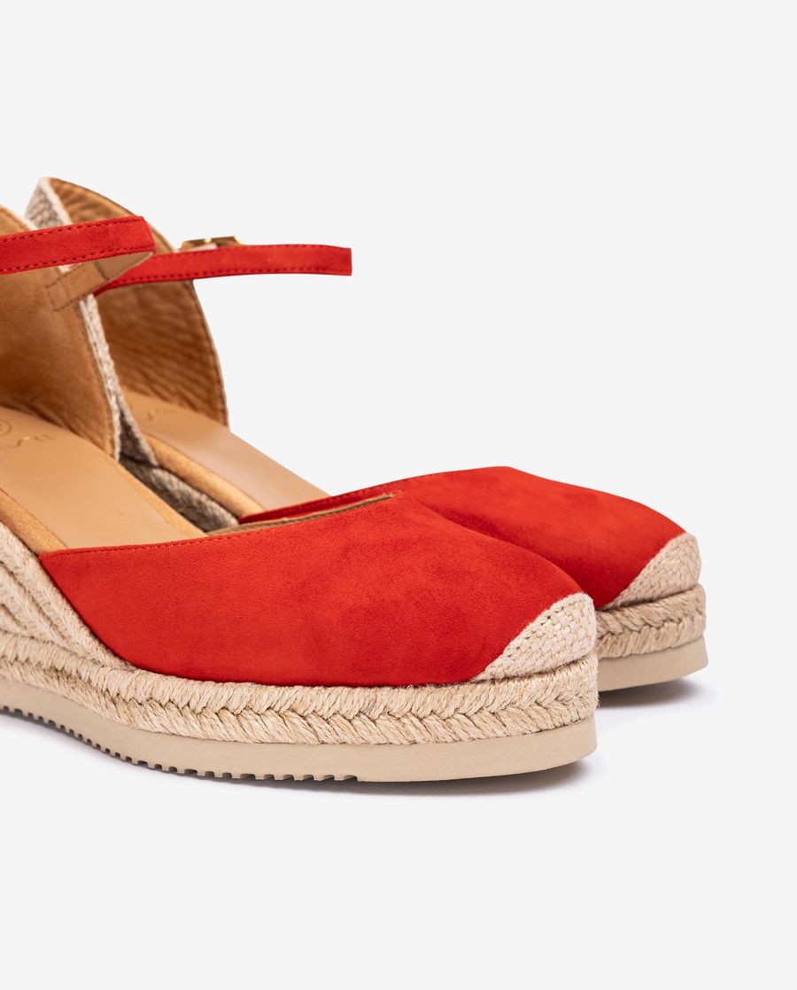 Unisa Mujer Alpargata pala-talón en ante - Rojo