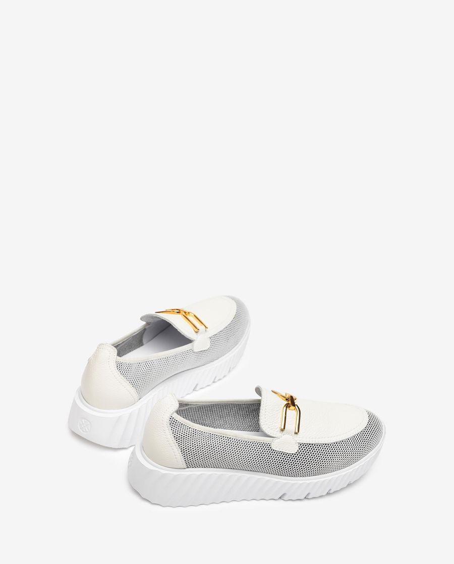 Unisa Mujer Mocasín de rejilla - Blanco