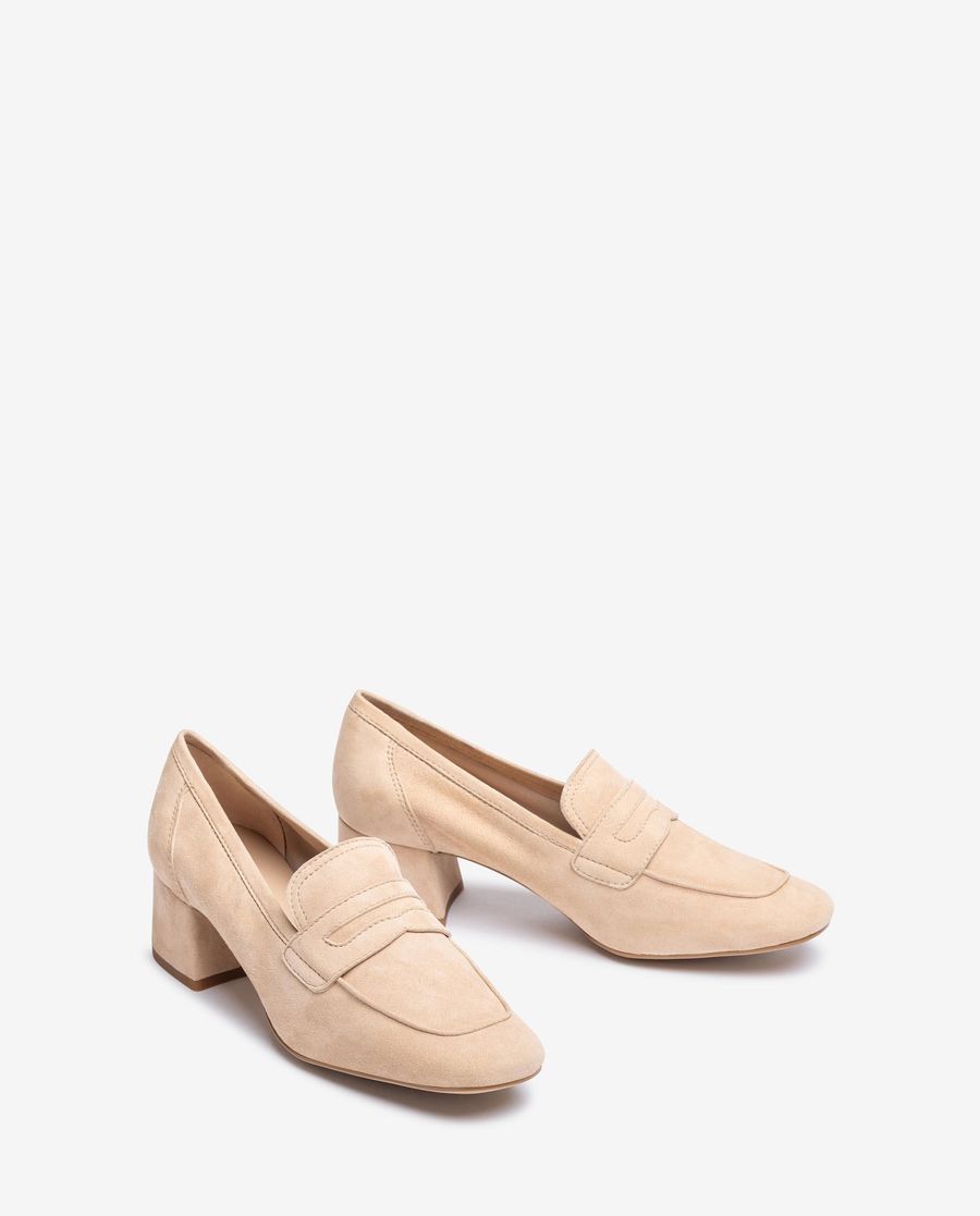 Unisa Mujer Mocasín de ante sin forro - Beige