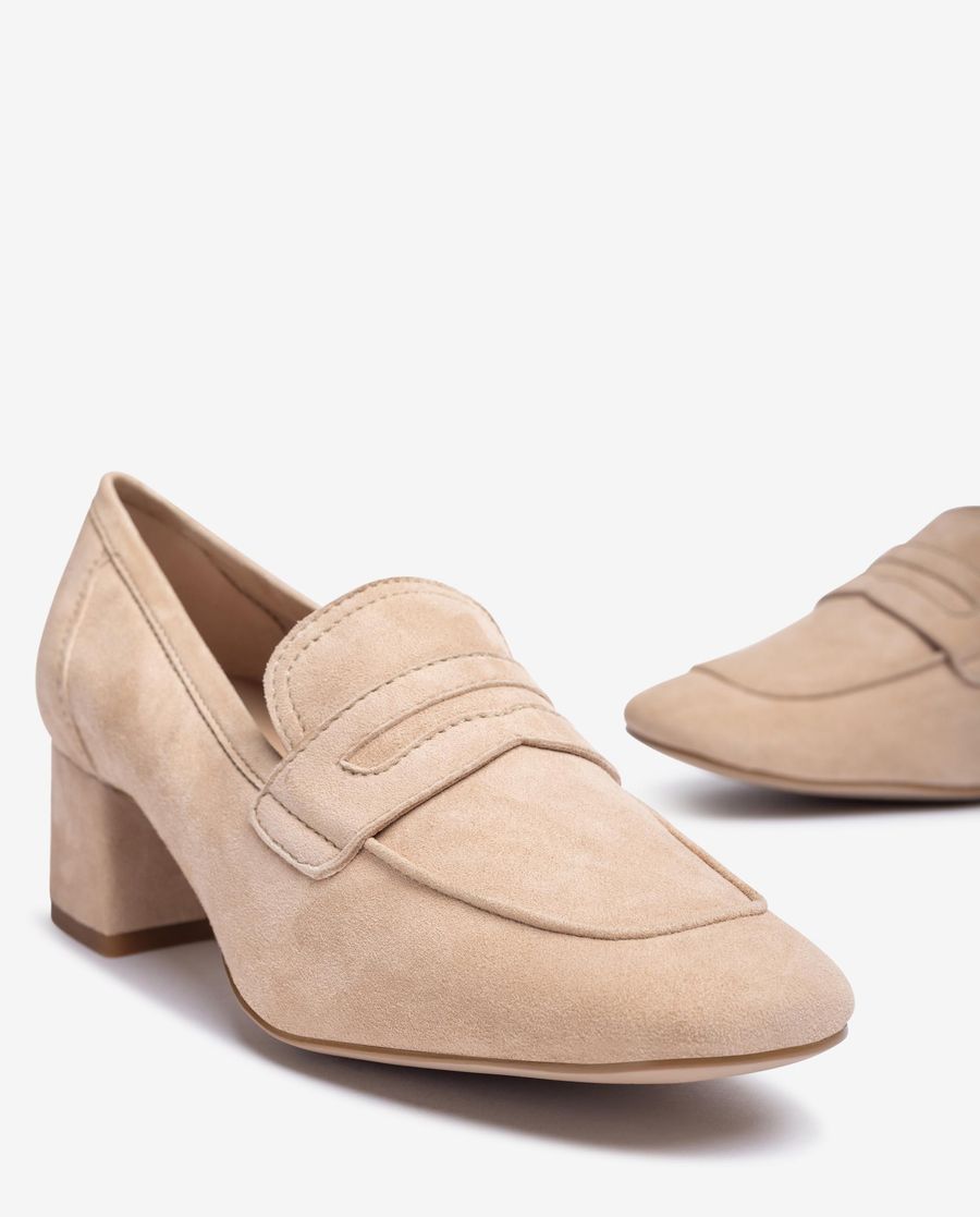 Unisa Mujer Mocasín de ante sin forro - Beige