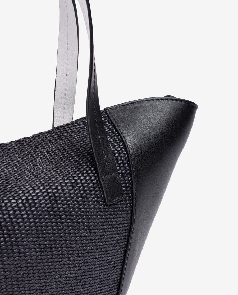 Unisa Mujer Bolso pequeño de piel y rafia - Negro