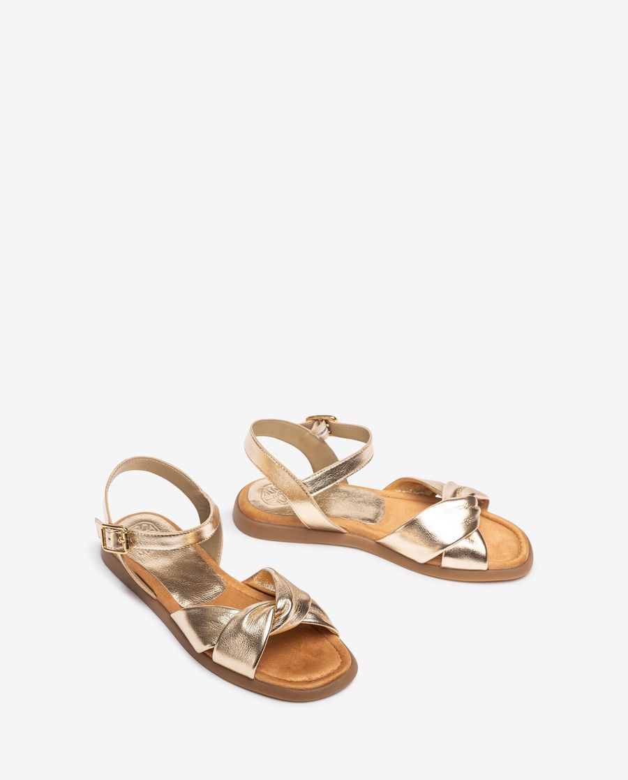 Unisa Mujer Sandalia plana acolchada - Oro