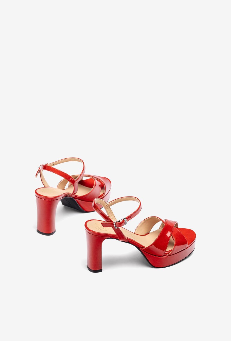 Unisa Mujer Sandalia con tacón y plataforma - Rojo