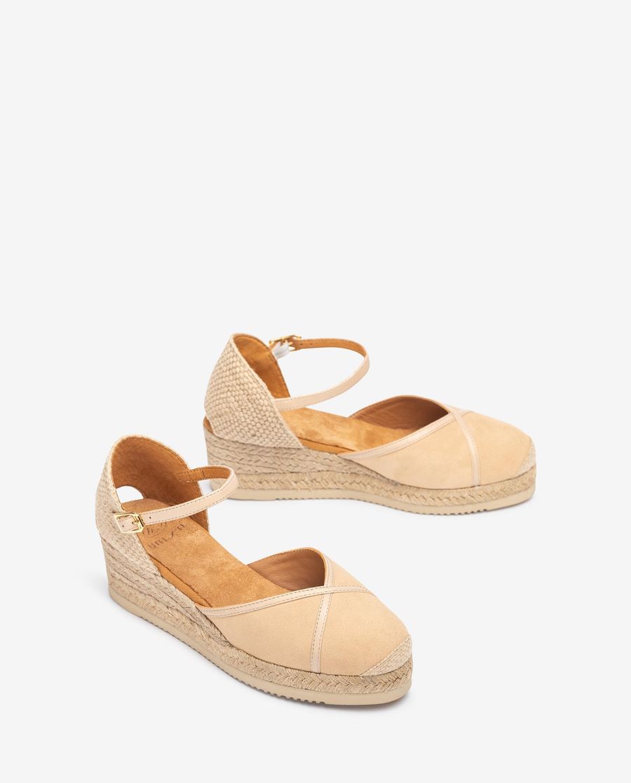 Unisa Mujer Alpargata de piel y ante - Beige