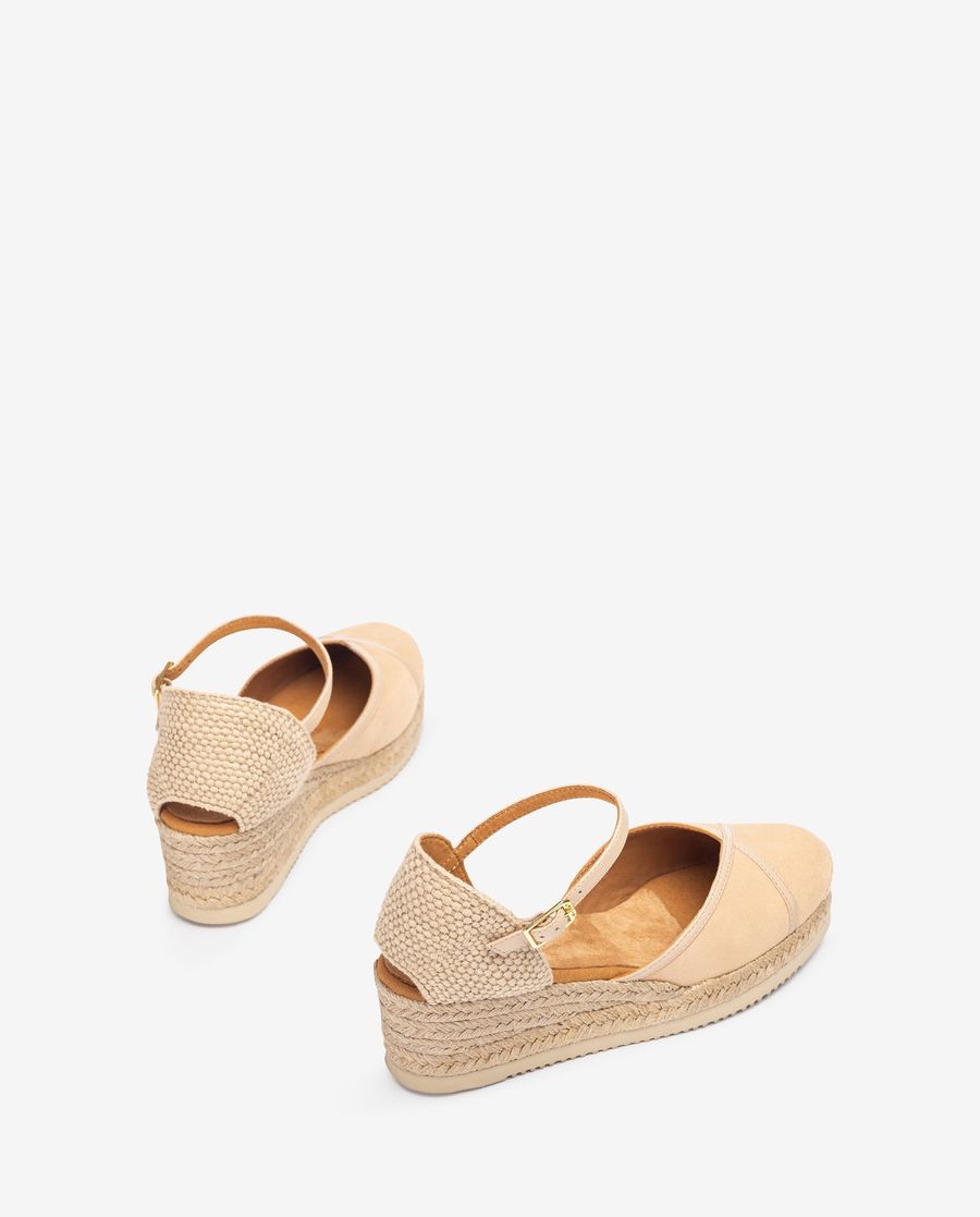 Unisa Mujer Alpargata de piel y ante - Beige