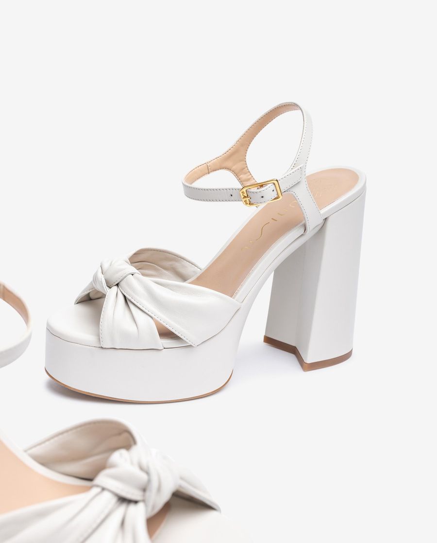 Unisa Mujer Sandalia con plataforma y tacón alto - Blanco