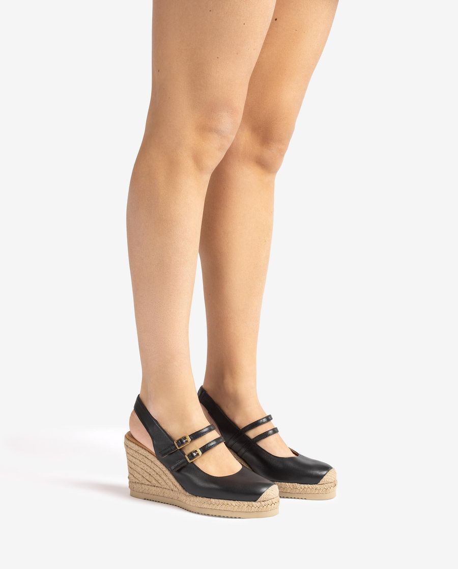 Unisa Mujer Alpargata alta destalonada - Negro