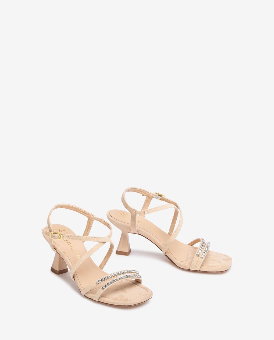 Unisa Mujer Sandalia de vestir con cristales - Beige