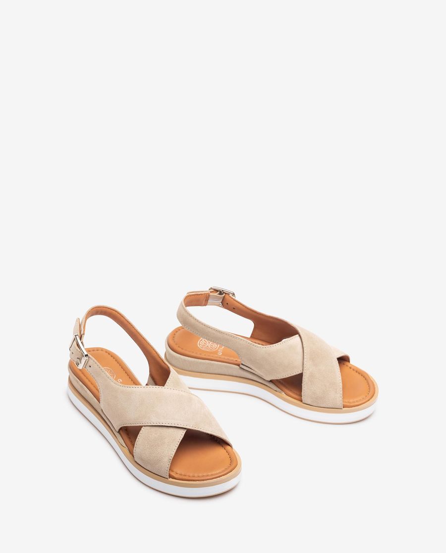 Unisa Mujer Sandalia de tiras anchas cruzadas - Beige