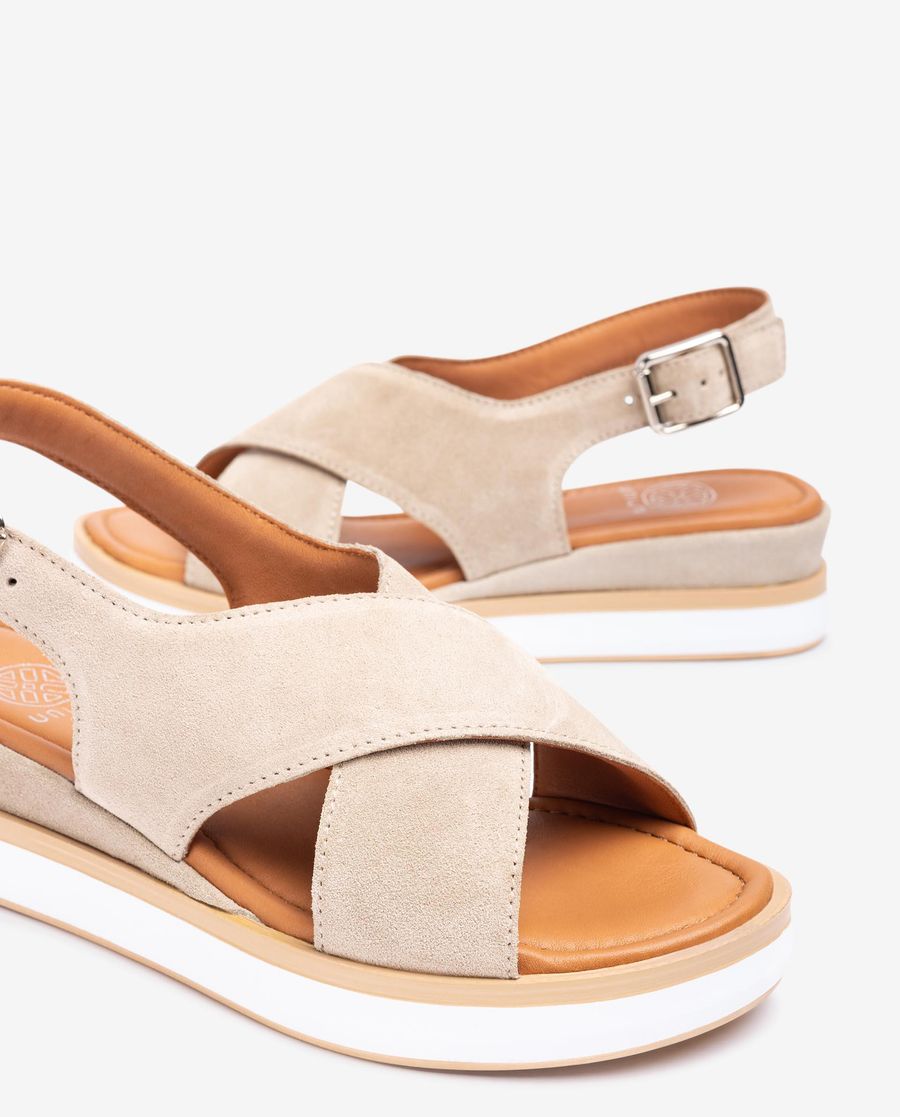 Unisa Mujer Sandalia de tiras anchas cruzadas - Beige