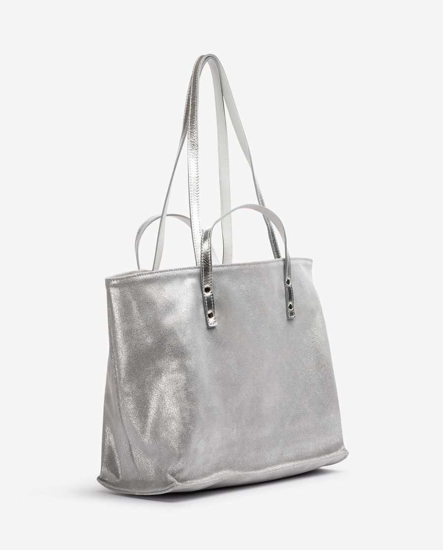 Unisa Mujer Bolso shopper con doble asa - Plata