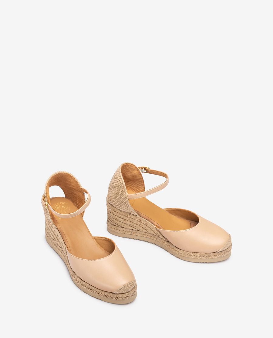 Unisa Mujer Alpargata pala-talón en piel - Beige