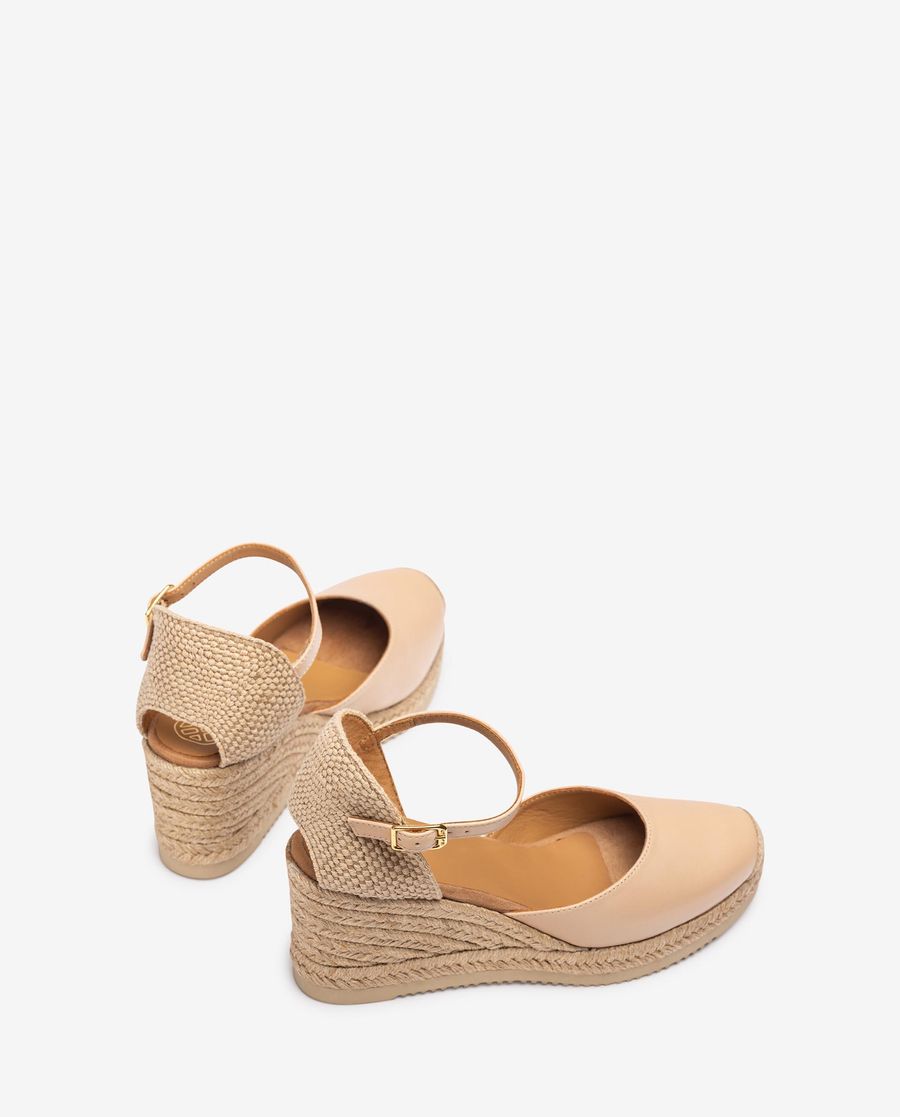 Unisa Mujer Alpargata pala-talón en piel - Beige