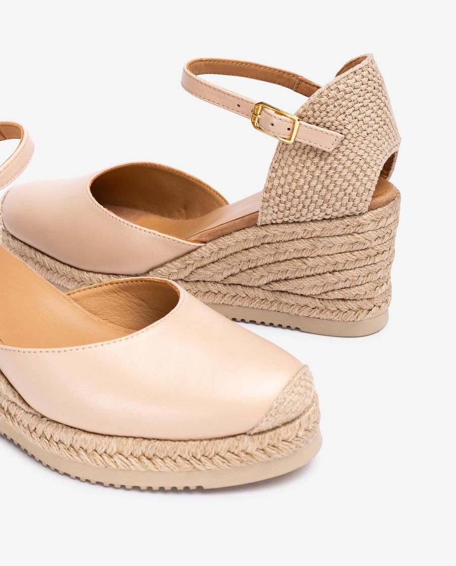 Unisa Mujer Alpargata pala-talón en piel - Beige