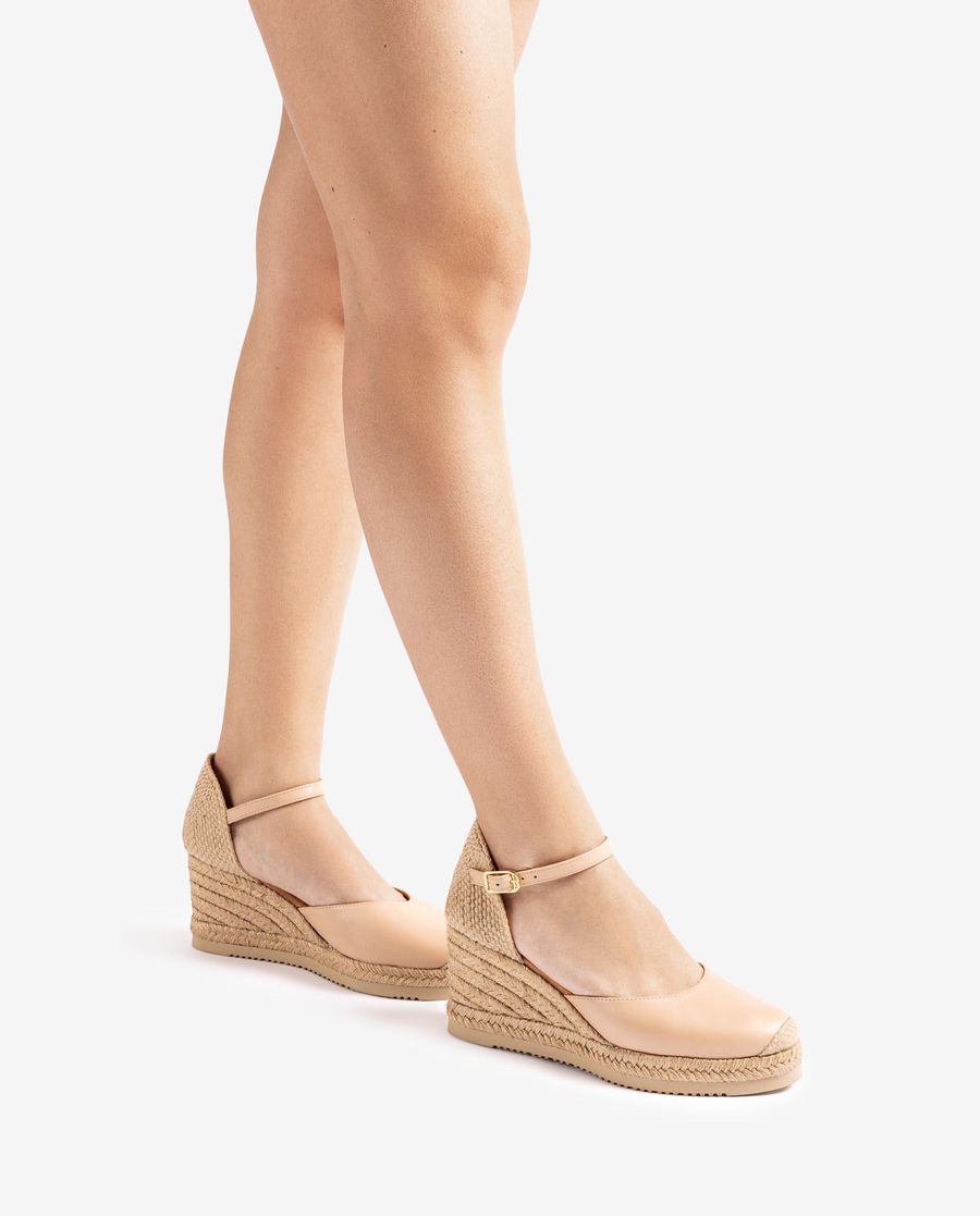 Unisa Mujer Alpargata pala-talón en piel - Beige