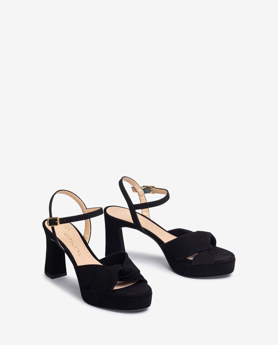 Unisa Mujer Sandalia con tiras anchas cruzadas - Negro