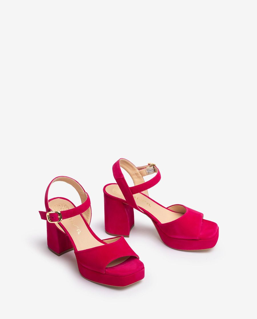 Unisa Mujer Sandalia de ante y tacón ancho - Rosa