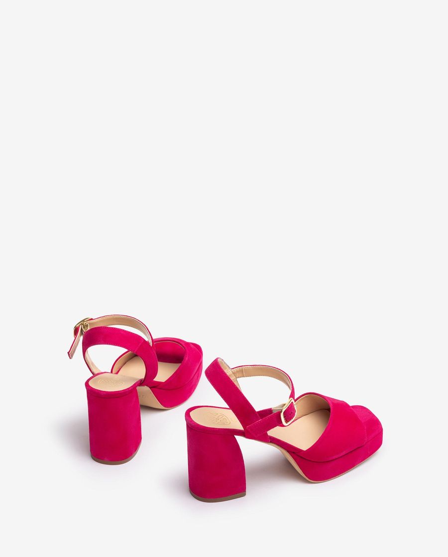Unisa Mujer Sandalia de ante y tacón ancho - Rosa