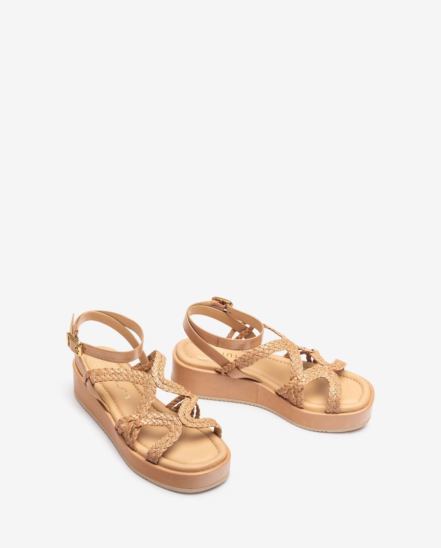 Unisa Mujer Sandalia con tiras finas trenzadas - Beige