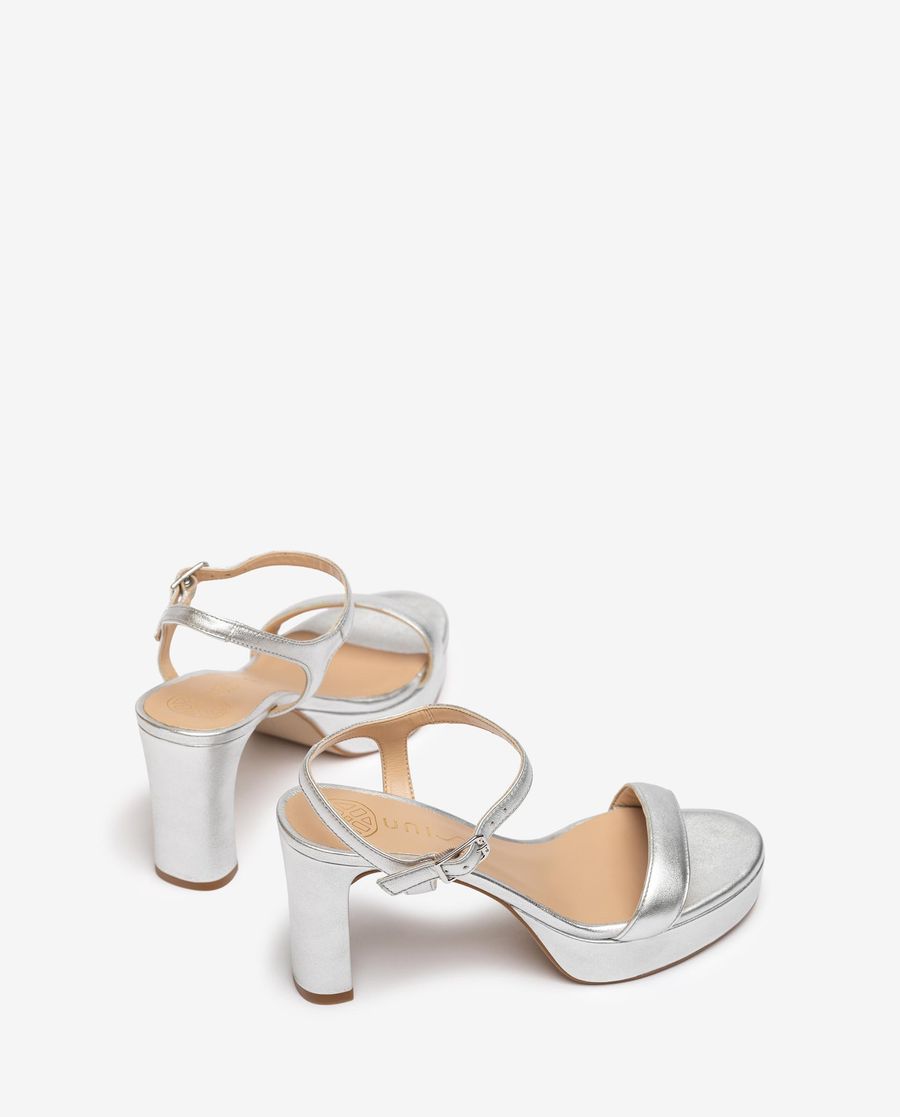 Unisa Mujer Sandalia con tacón y plataforma - Plata