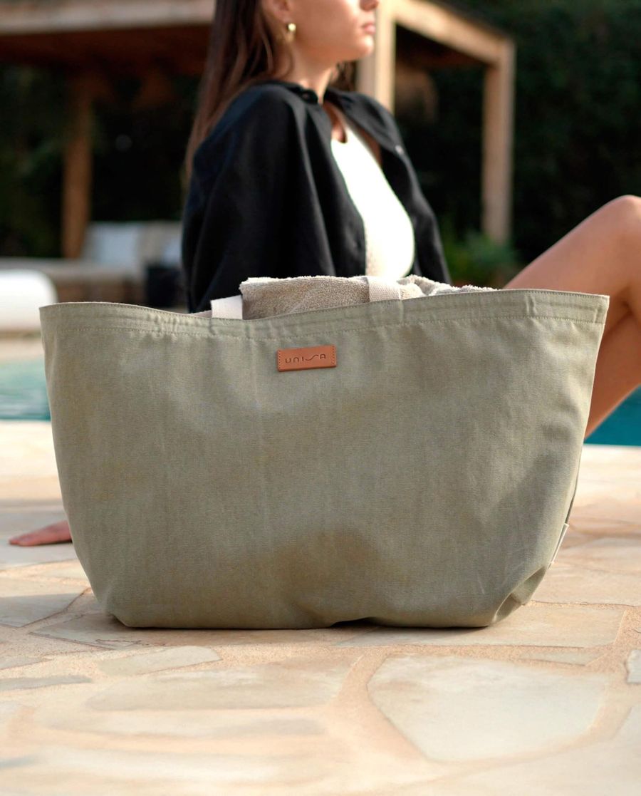 Unisa Mujer Maxi bolso de playa con tejido reciclado - Verde
