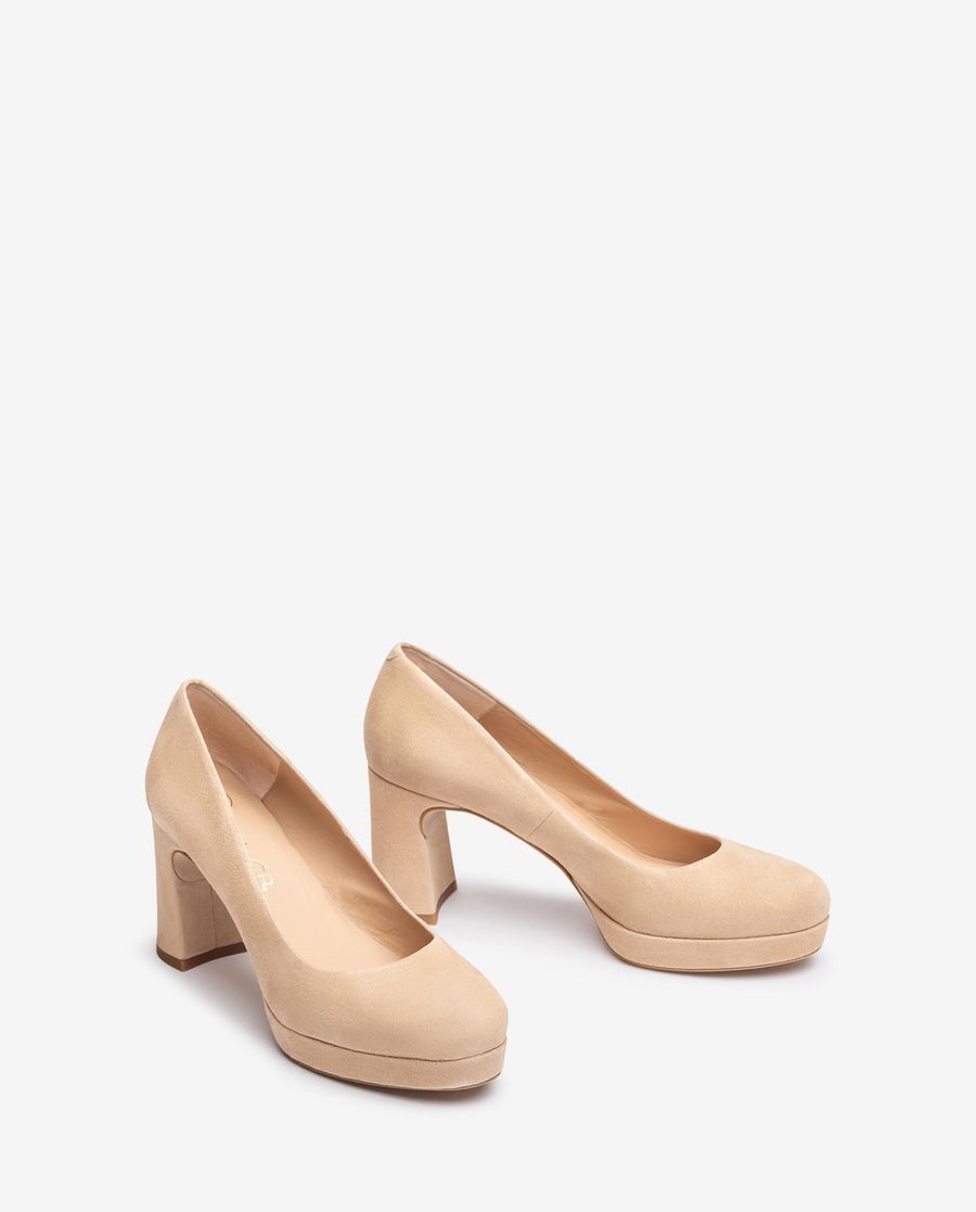 Unisa Mujer Salón de plataforma y punta redonda - Beige