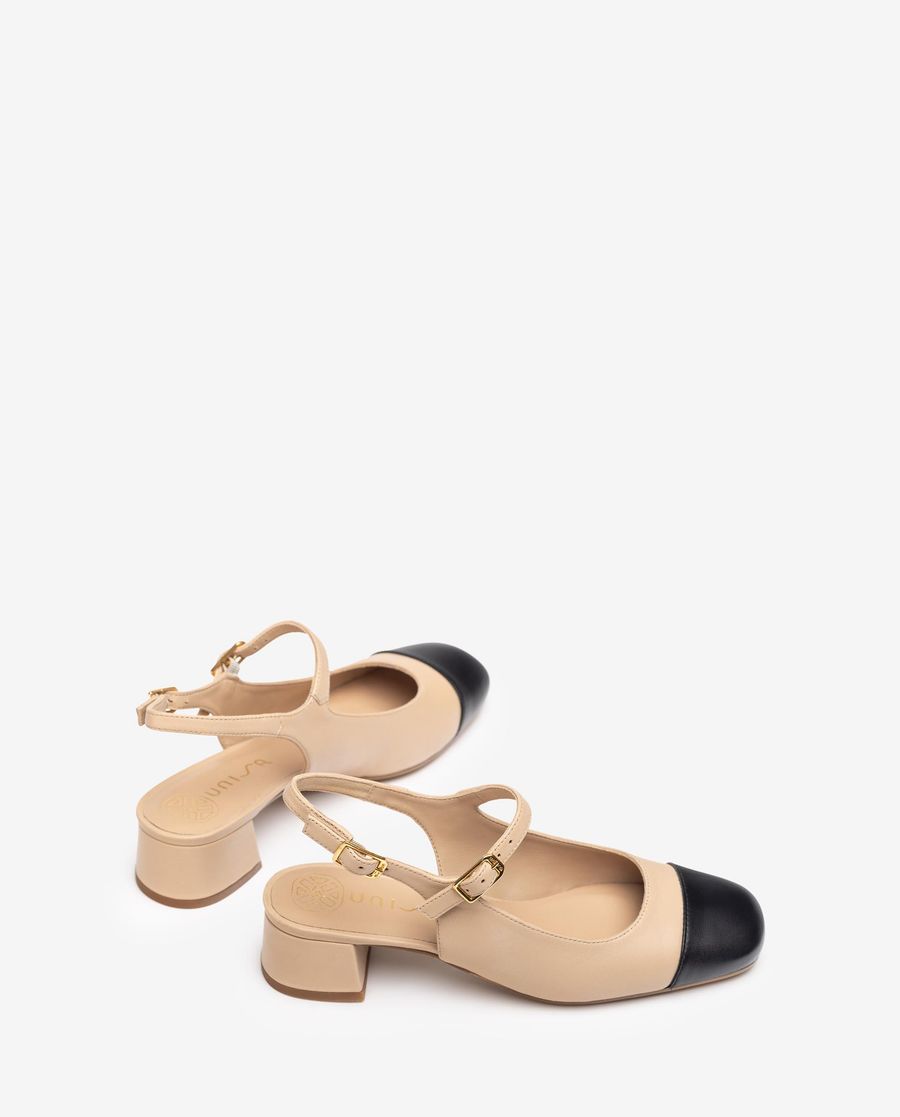 Unisa Mujer Merceditas de punta cuadrada destalonada - Beige