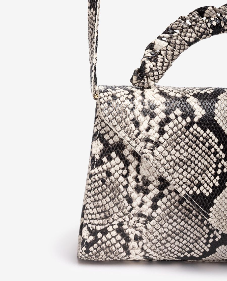 Unisa Mujer Bolso de mano con asa trenzada - Marfil