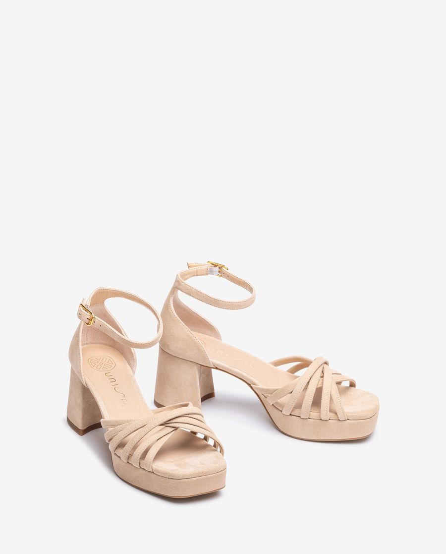 Unisa Mujer Sandalia de tiras en ante - Beige