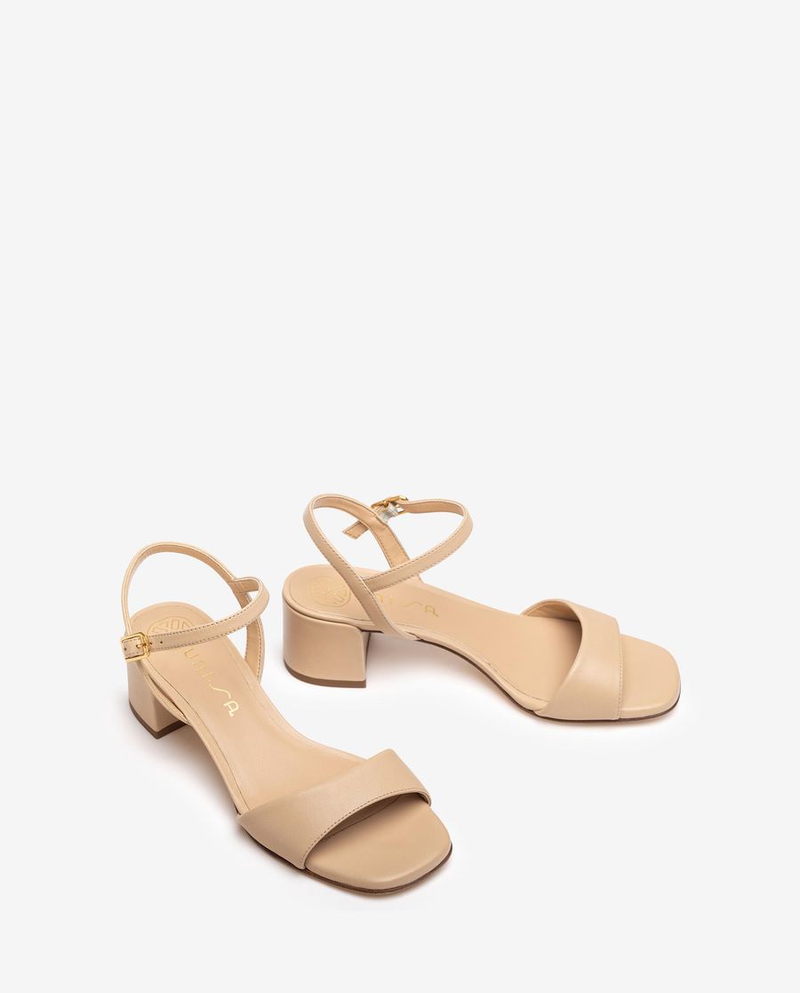 Unisa Mujer Sandalia con tacón ancho - Beige