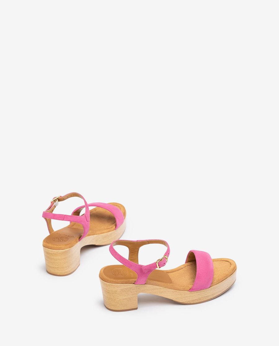 Unisa Mujer Sandalia bloque efecto madera - Rosa