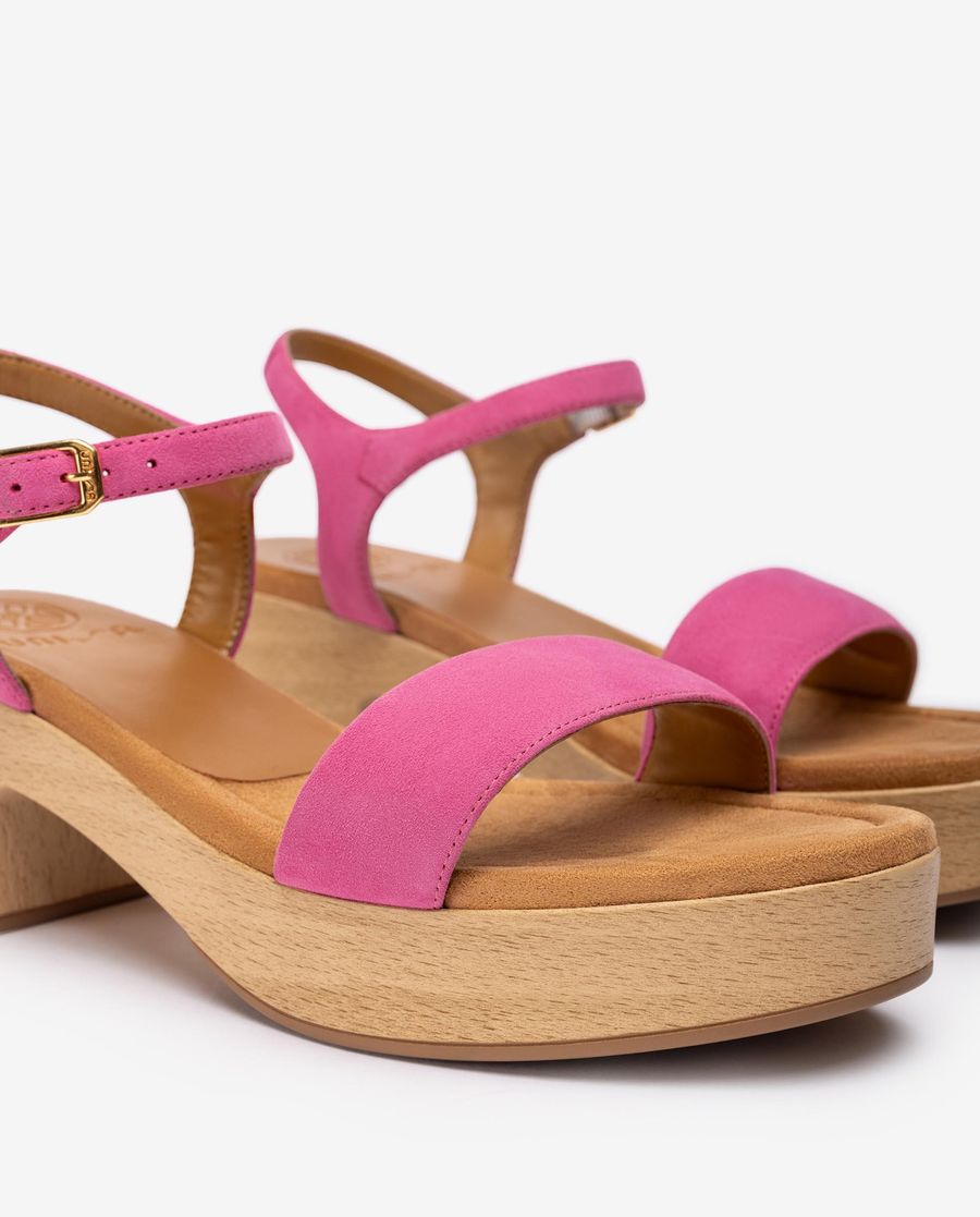 Unisa Mujer Sandalia bloque efecto madera - Rosa