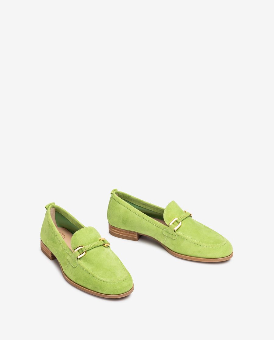 Unisa Mujer Mocasín con adorno de piel al tono - Verde