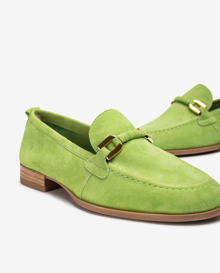 Unisa Mujer Mocasín con adorno de piel al tono - Verde
