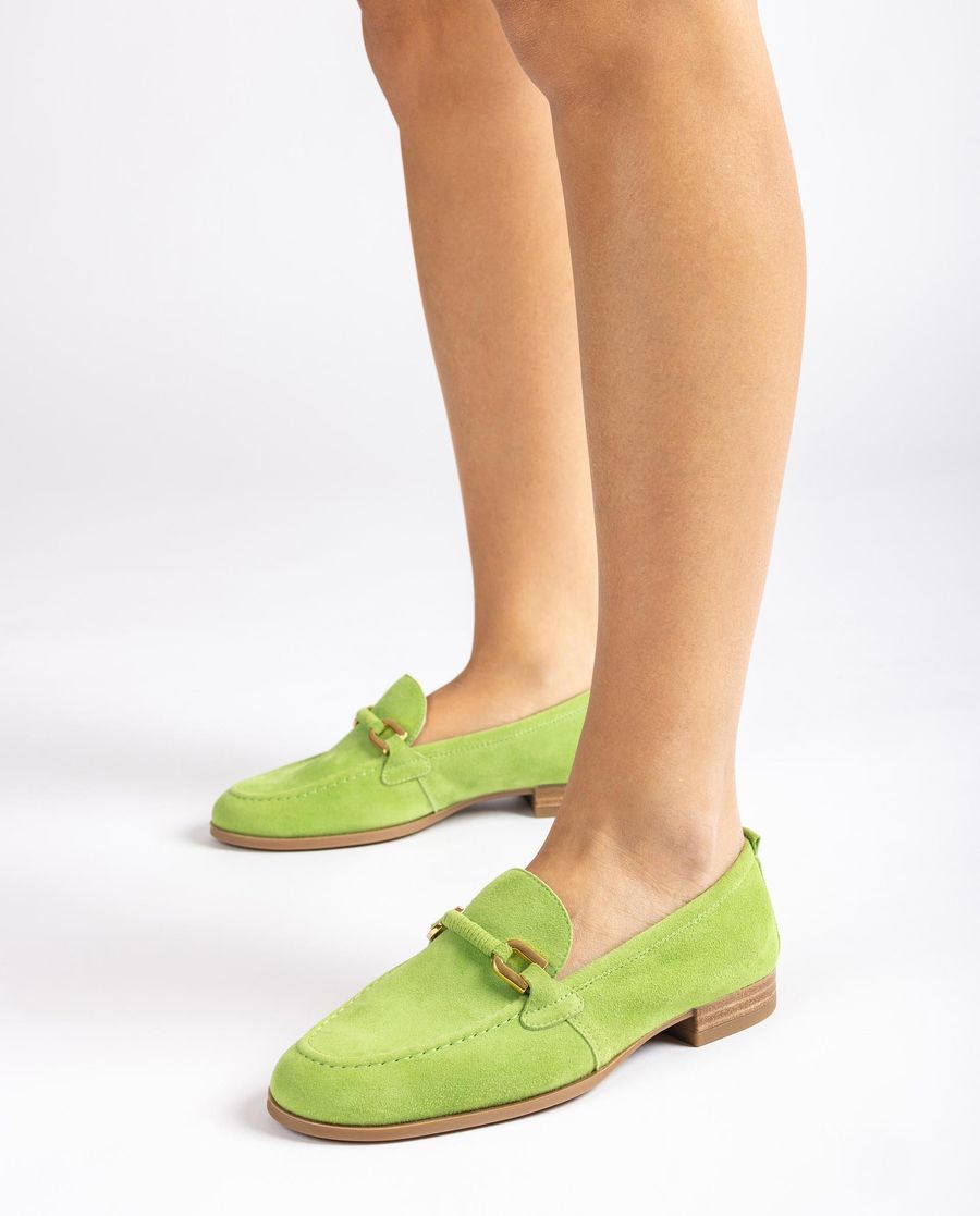 Unisa Mujer Mocasín con adorno de piel al tono - Verde