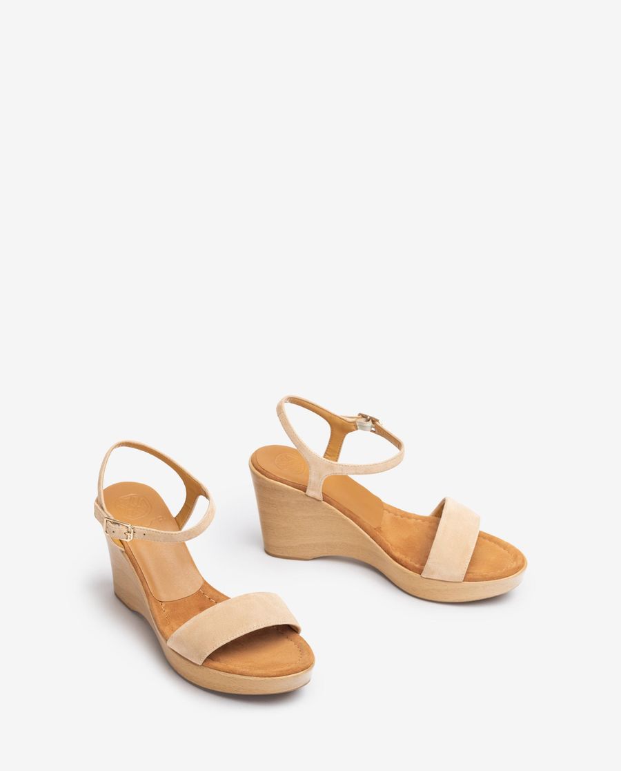 Unisa Mujer Sandalia con bloque en ante - Beige