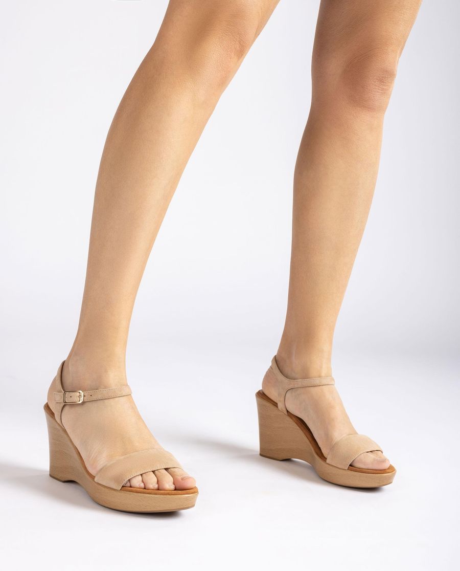 Unisa Mujer Sandalia con bloque en ante - Beige