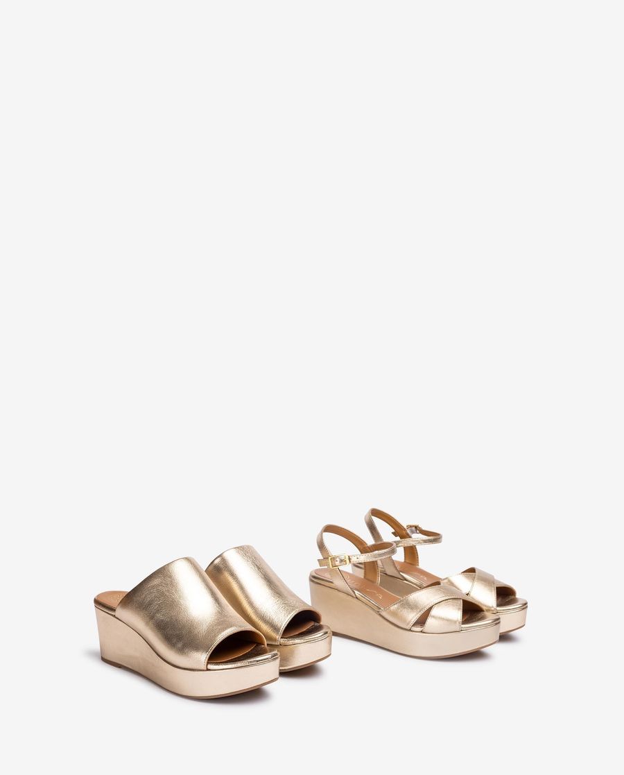 Unisa Mujer Sandalia mule fabricada en piel - Oro