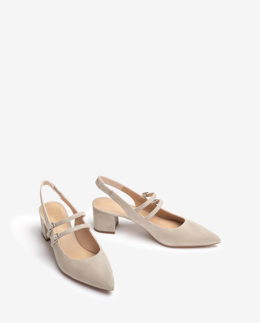 Unisa Mujer Destalonado con doble tira - Beige