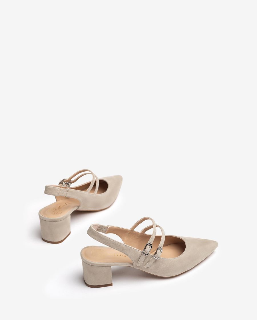 Unisa Mujer Destalonado con doble tira - Beige