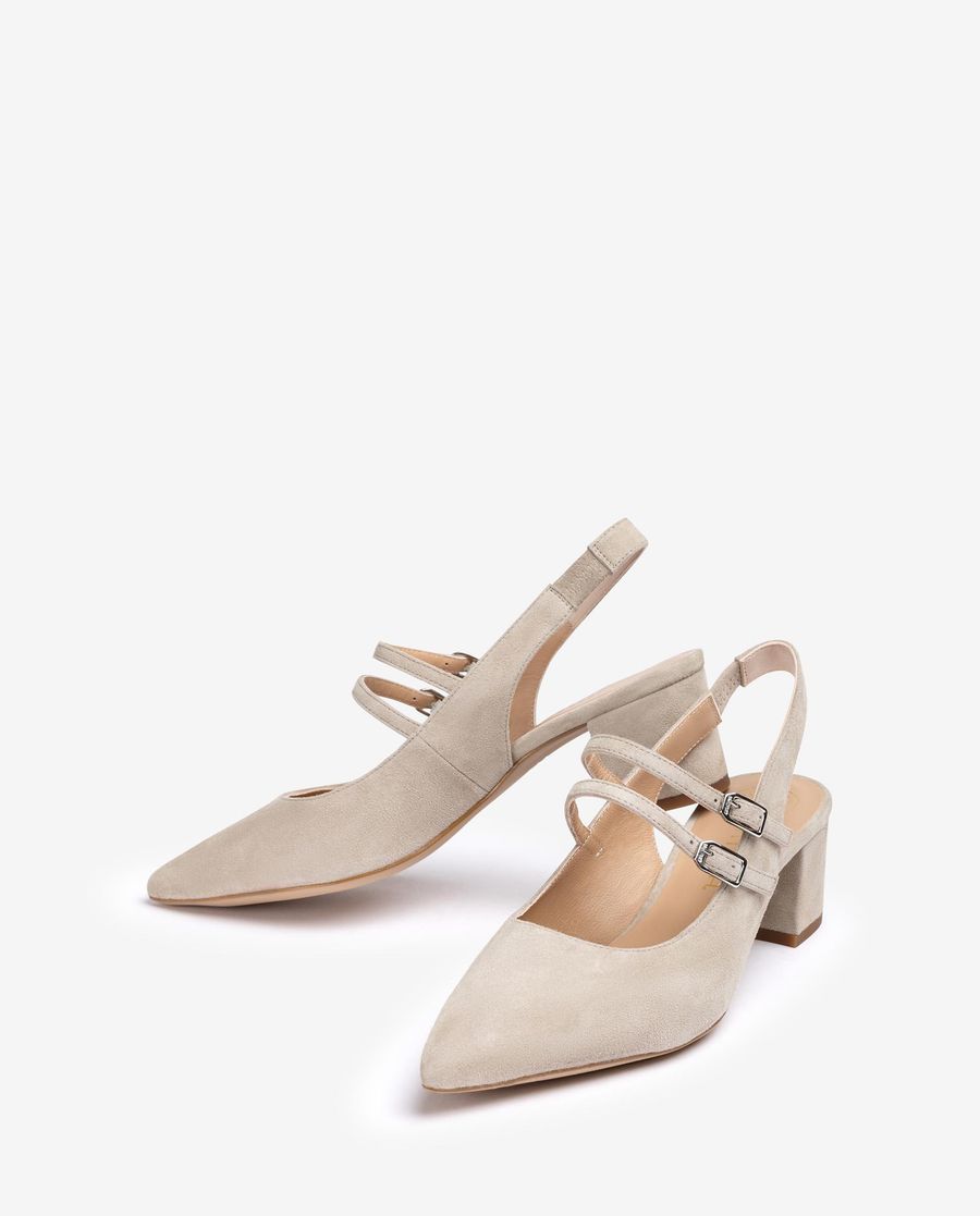 Unisa Mujer Destalonado con doble tira - Beige