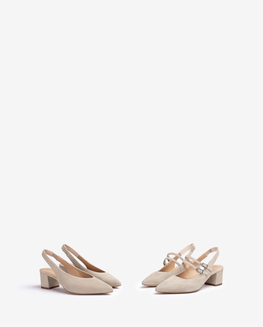 Unisa Mujer Destalonado con doble tira - Beige