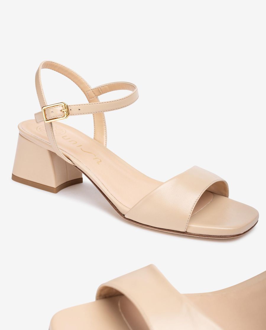 Unisa Mujer Sandalia con tacón ancho - Beige