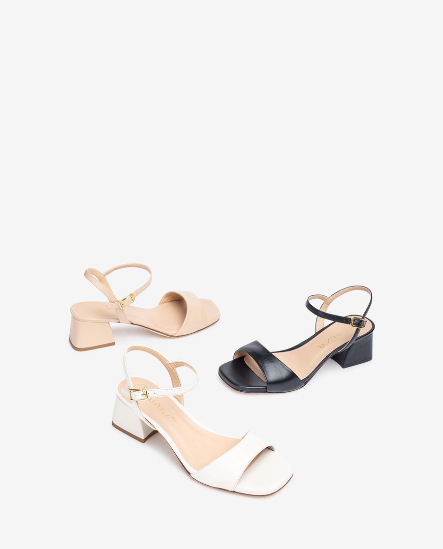 Unisa Mujer Sandalia con tacón ancho - Beige