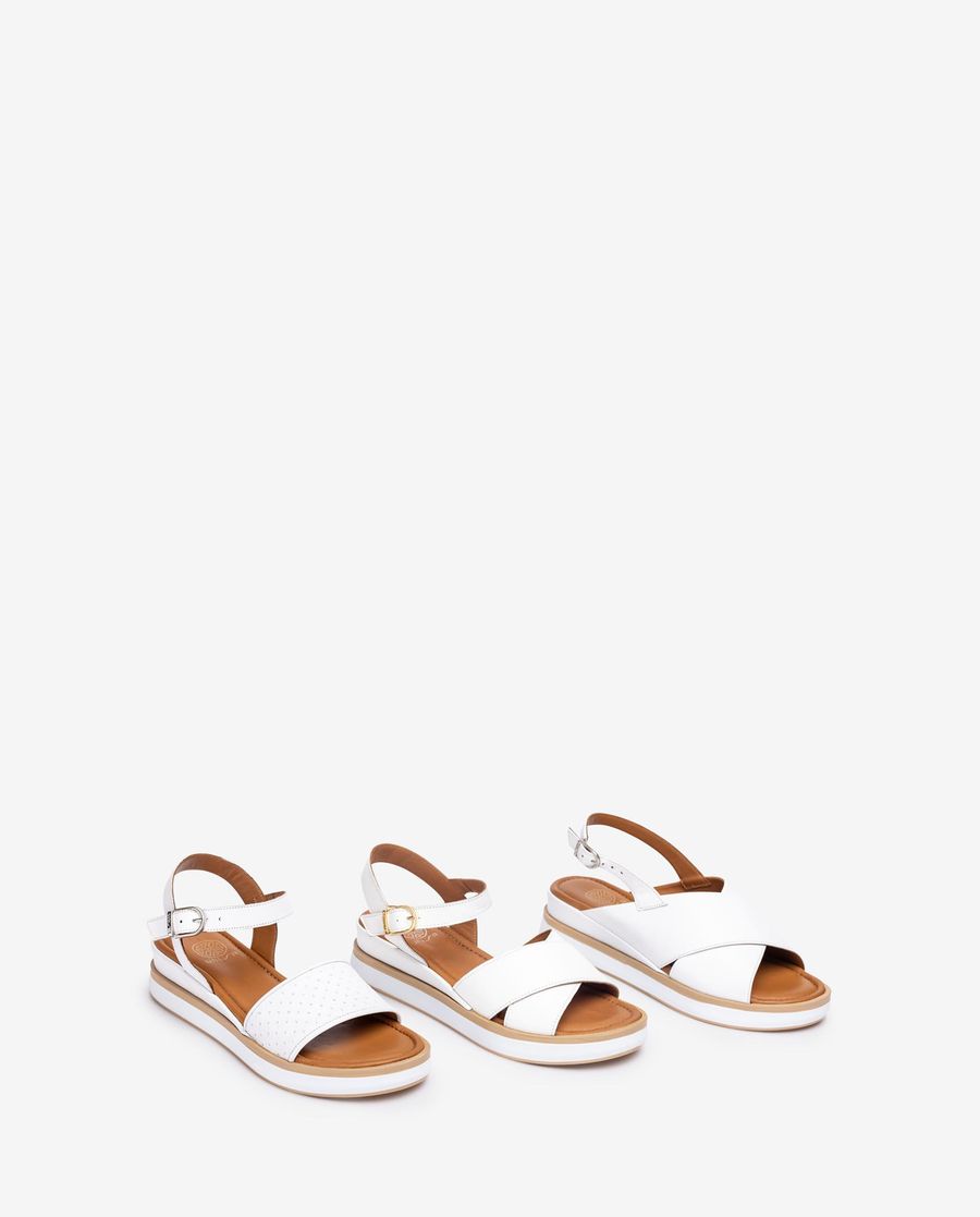 Unisa Mujer Sandalia con picados - Blanco