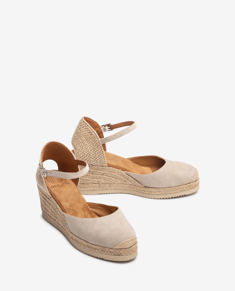 Unisa Mujer Alpargata pala-talón en ante - Beige