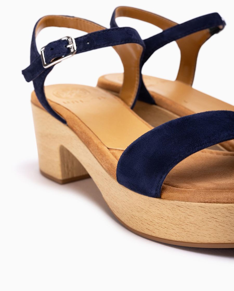 Unisa Mujer Sandalia bloque efecto madera - Azul