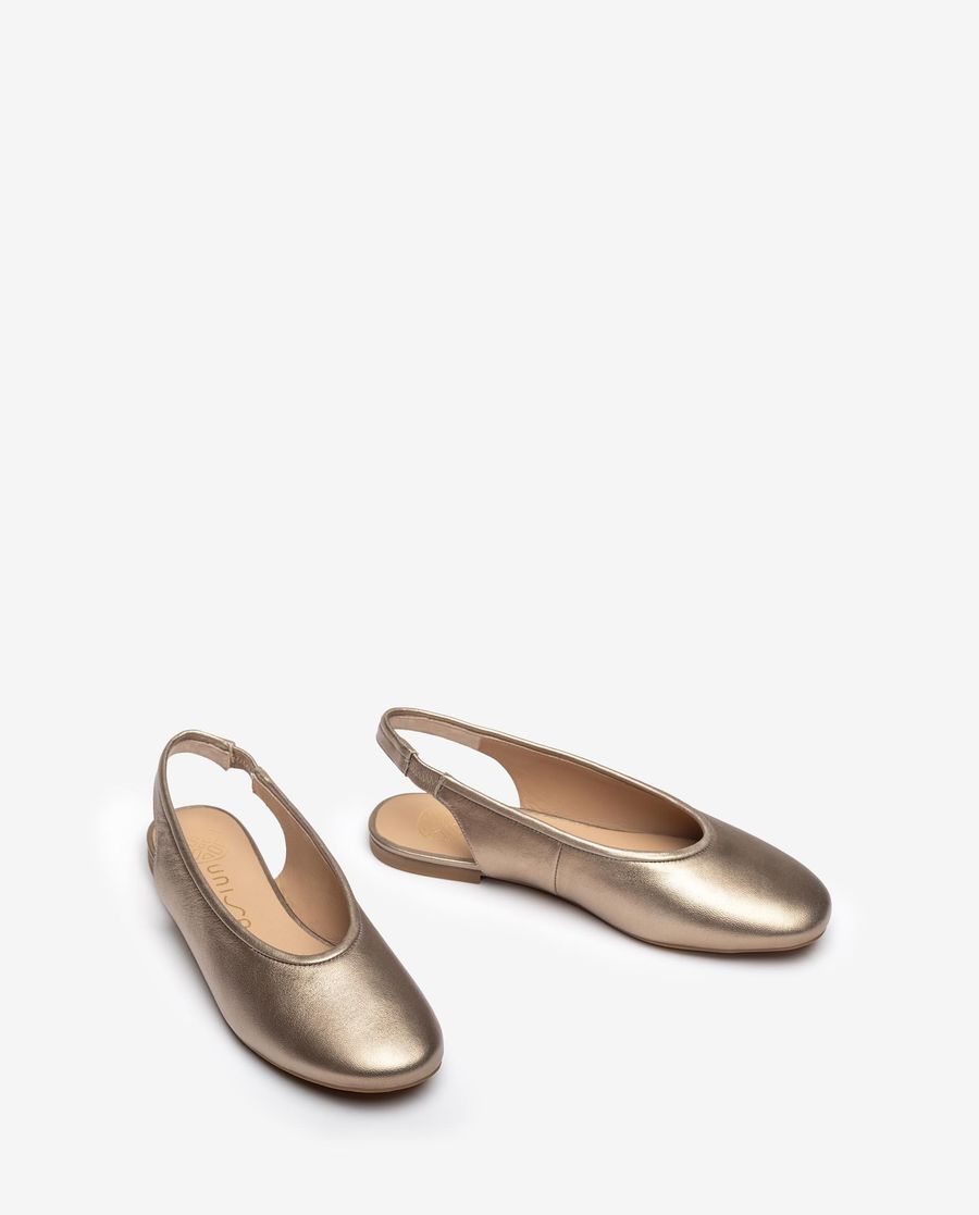 Unisa Mujer Bailarina destalonada plana - Bronce