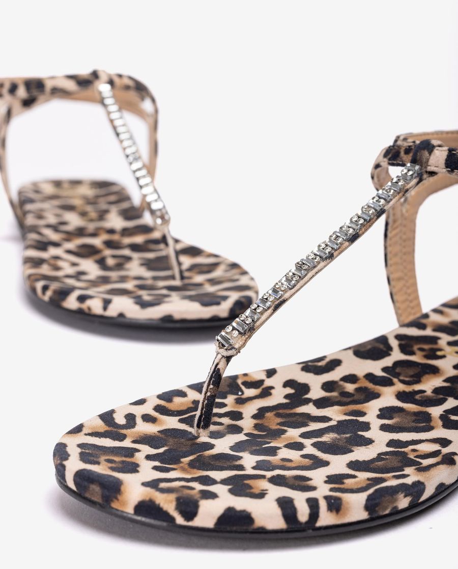 Unisa Mujer Esclava plana estampada - Marrón