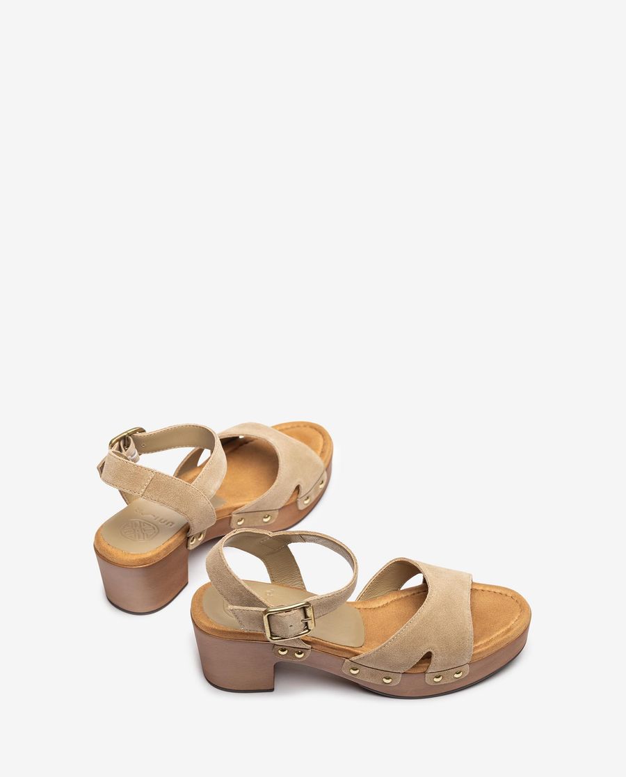 Unisa Mujer Sandalia de ante con bloque - Beige